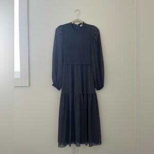 Aritzia Medium Rosalyn Midi Dress in Elegant Charcoal - Wilfred